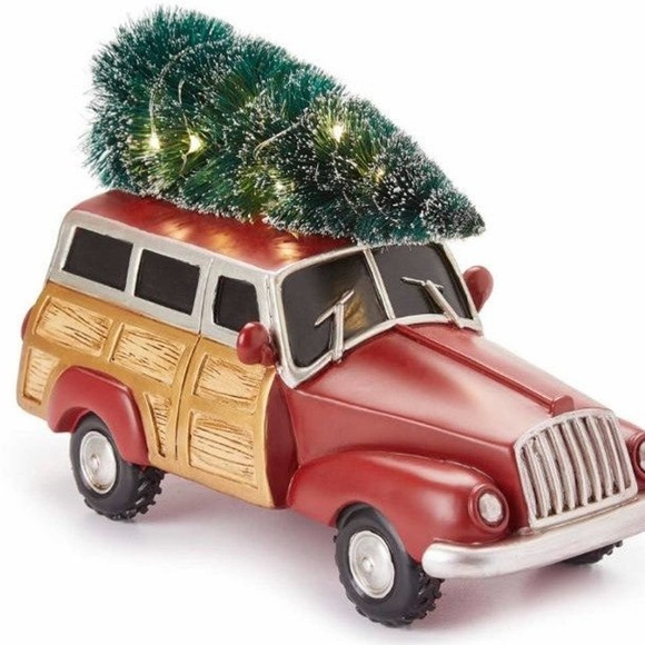 Woodie car & tree led table decoration Christmas tree Xmas holiday winter decor - Picture 2 of 7